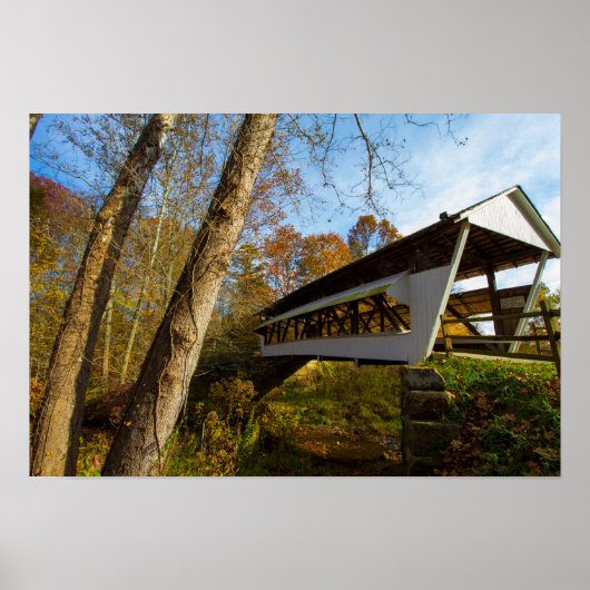 Mink Hollow Covered Bridge, provincie Fairfield, O Poster (Voorkant)