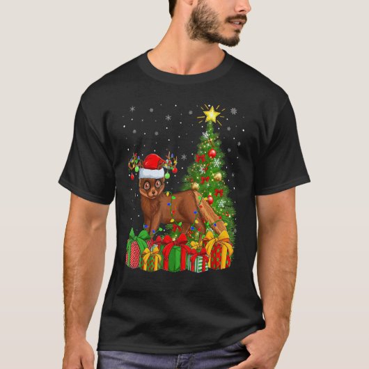 Mink Xmas Holiday Santa Mink Christmas Tree T-shirt (Voorkant)