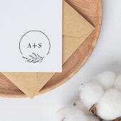 Minmalist Botanische paar Initialen bruiloft Rubberstempel