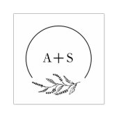 Minmalist Botanische paar Initialen bruiloft Rubberstempel (Afrduk)