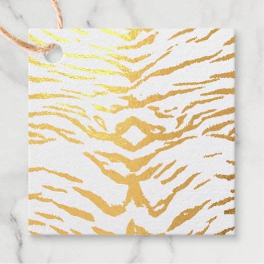 Minmalist, Hedendaagse Tijger Print Goud Bedankjes Labels (Voorkant)