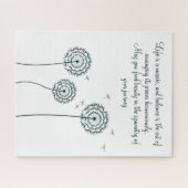 Minmalist mint witte paardenbloem motivatie citaat legpuzzel (Horizontaal)