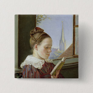 Minna Wasmann, de zus van de kunstenaar, 1822 Vierkante Button 5,1 Cm