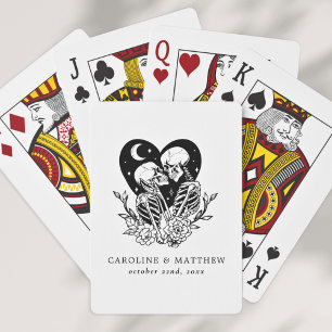 Minnaars tot de Dood Skeletten & Rozen Bruiloft Pokerkaarten