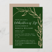 Minnale viering van het leven in Emerald Green Kaart (Voorkant / Achterkant)