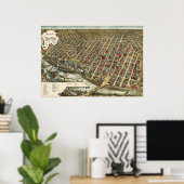Minneapolis birdseye map - 1891 (Smith) BigMapBlo Poster (Thuiskantoor)