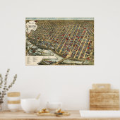 Minneapolis birdseye map - 1891 (Smith) BigMapBlo Poster (Keuken)