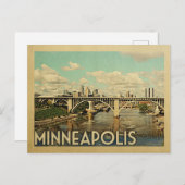 Minneapolis Briefkaart Minnesota Vintage Travel (Voorkant / Achterkant)
