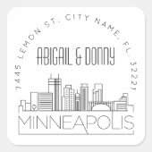 Minneapolis bruiloft | Afdichting van vooraf geadr Vierkante Sticker (Voorkant)