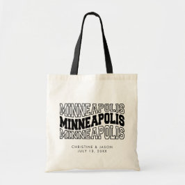 Minneapolis bruiloft welkom tote bag