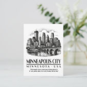 Minneapolis City Minnesota USA Briefkaart (Staand voorkant)