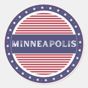 Minneapolis City Pride Embleem – Amerikaanse ident Ronde Sticker