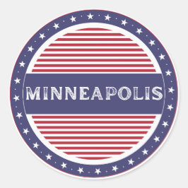 Minneapolis City Pride Emblem – American Identity Ronde Sticker