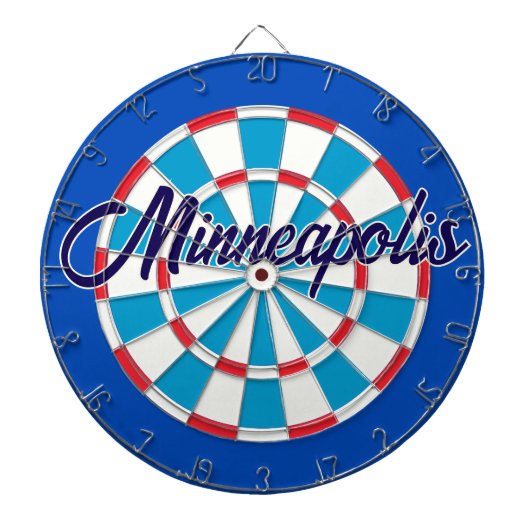 Minneapolis Classic Blauw Rood Wit Patriottisch Dartbord (Voorkant)