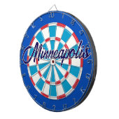 Minneapolis Classic Blauw Rood Wit Patriottisch Dartbord (Voorkant Rechts)