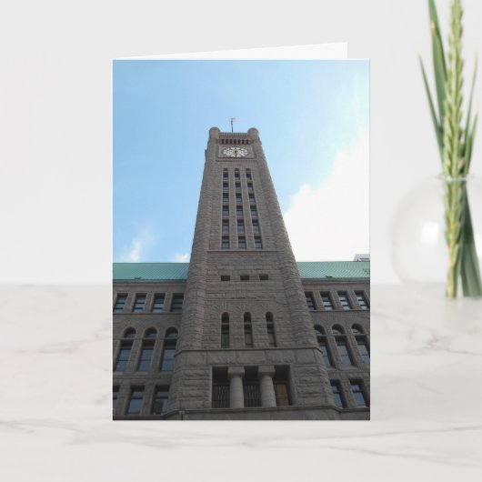 "Minneapolis Clock Tower Looking Up" Verjaardagska Kaart (Voorkant)