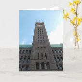 "Minneapolis Clock Tower Looking Up" Verjaardagska Kaart (Gele Bloem)