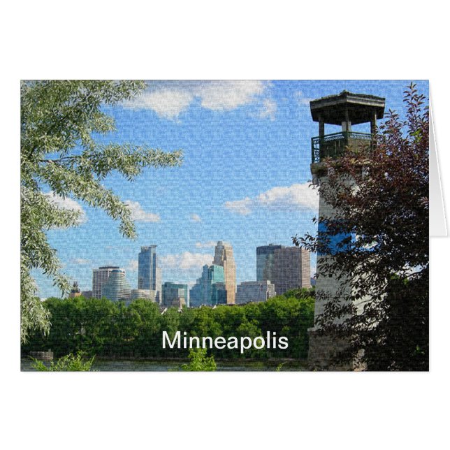 Minneapolis en vuurtoren van Boom Island (Voorkant Horizontaal)
