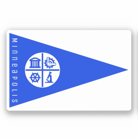Minneapolis Flag Sticker (Voorkant)