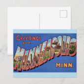 Minneapolis Groeten Briefkaart (Voorkant / Achterkant)