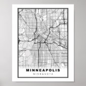 Minneapolis-kaart Poster (Voorkant)