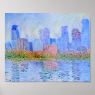 Minneapolis, Lakes, Monet Skyline Wood Art Poster