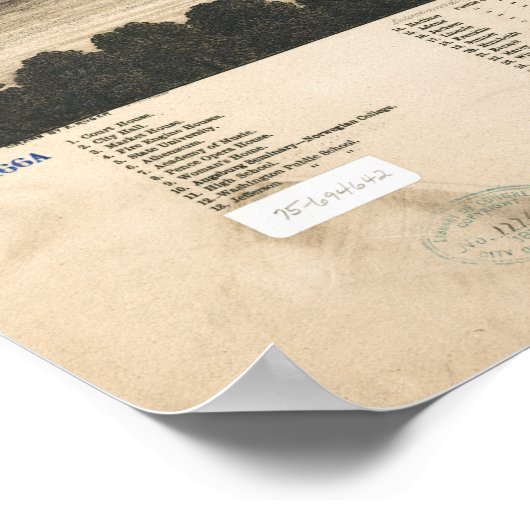 Minneapolis Minnesota 1879 Antiek Panoramische Kaa Poster (Hoek)