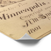 Minneapolis Minnesota 1891 Antiek Panoramische Kaa Poster (Hoek)