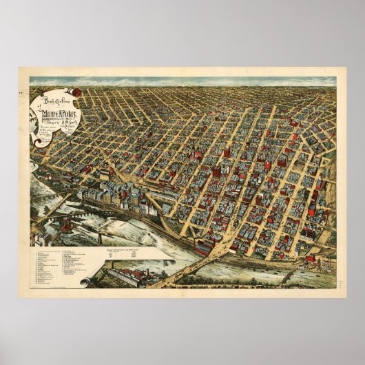 Minneapolis, Minnesota (1891) Poster (Voorkant)