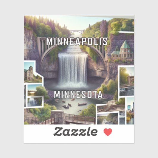 Minneapolis Minnesota 3 inch Vinyl Sticker (Vel)