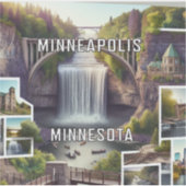 Minneapolis Minnesota 3 inch Vinyl Sticker (Voorkant)