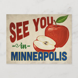 Minneapolis Minnesota Apple - Vintage Travel Briefkaart