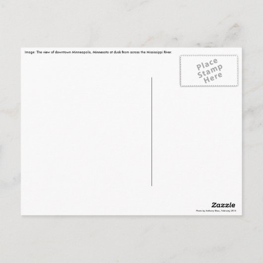 Minneapolis, Minnesota briefkaart (Achterkant)