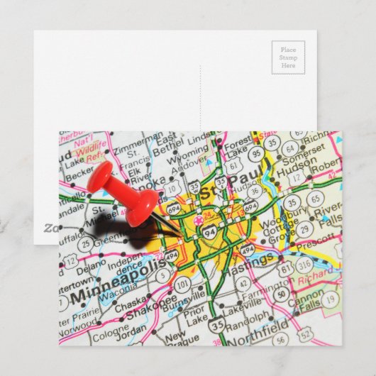 Minneapolis, Minnesota Briefkaart (Voorkant / Achterkant)