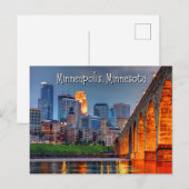 Minneapolis Minnesota Briefkaart (Voorkant / Achterkant)
