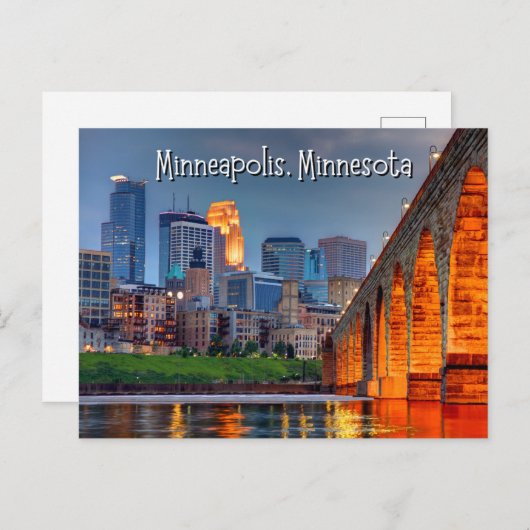 Minneapolis Minnesota Briefkaart (Voorkant / Achterkant)