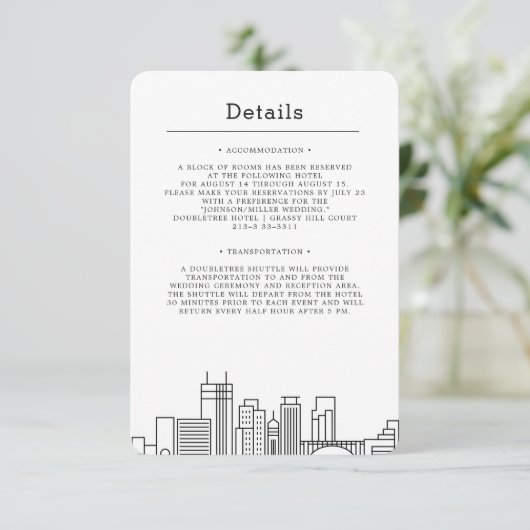 Minneapolis, Minnesota bruiloft | Gegevens van bez Kaart (Staand voorkant)