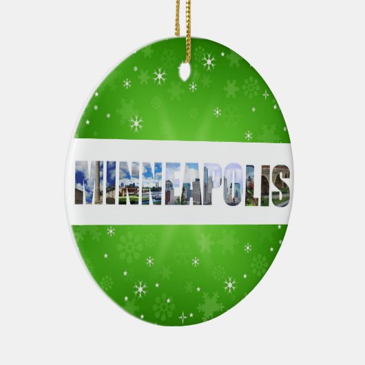 Minneapolis Minnesota City Reisfoto's kerstmis Keramisch Ornament (Rechts)