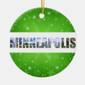 Minneapolis Minnesota City Reisfoto's kerstmis Keramisch Ornament (Voorkant)