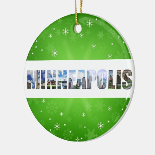 Minneapolis Minnesota City Reisfoto's kerstmis Keramisch Ornament (Links)