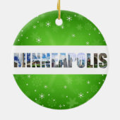 Minneapolis Minnesota City Reisfoto's kerstmis Keramisch Ornament (Achterkant)