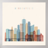 Minneapolis, Minnesota | City Skyline Poster (Voorkant)