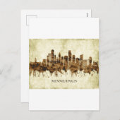 Minneapolis Minnesota Cityscape Feestdagenkaart (Voorkant / Achterkant)