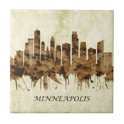 Minneapolis Minnesota Cityscape Tegeltje (Voorkant)