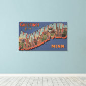 Minneapolis, Minnesota - Grote lettertjes Canvas Afdruk (Insitu (Houten vloer))