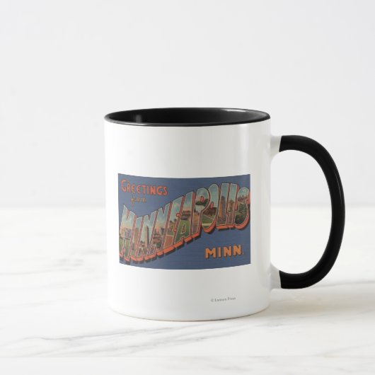 Minneapolis, Minnesota - Grote lettertjes Mok (Rechts)