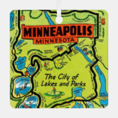 Minneapolis Minnesota Kaart Metaal Ornament (Voorkant)