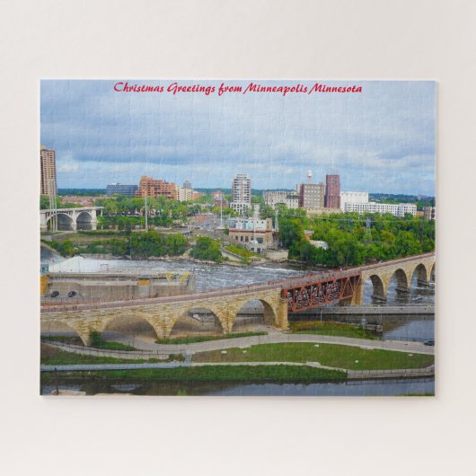 Minneapolis Minnesota .Kerstgroeten Legpuzzel (Horizontaal)
