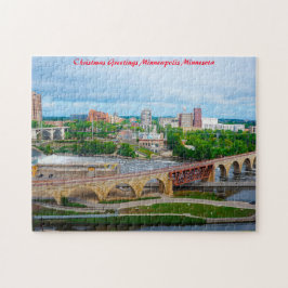 Minneapolis Minnesota .Kerstgroeten Legpuzzel