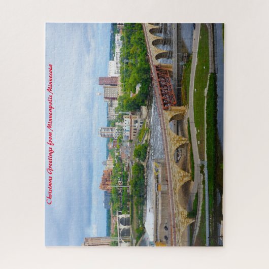 Minneapolis Minnesota. Kerstgroeten Legpuzzel (Verticaal)